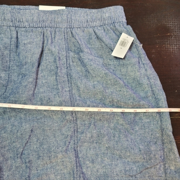 Old Navy Linen Shorts Womens Size 3XL Blue Flat Front Elastic Waist Pull On - Picture 11 of 16